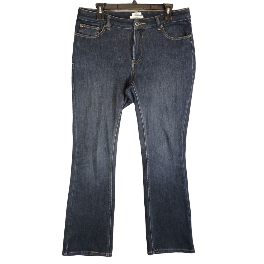 L.L.Bean Womens 10 Classic Fit Bootcut Dark Wash Stretch Denim Jeans Soft Casual